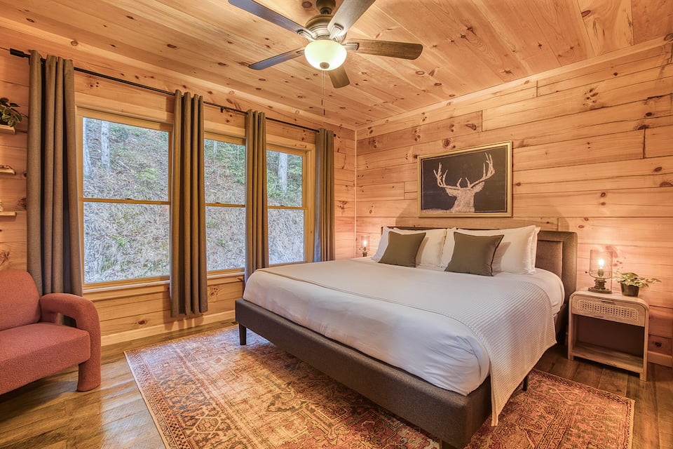The Buck and Horn, a log cabin by a creek, Ellijay, Georgia, United States, photo 10 of 10