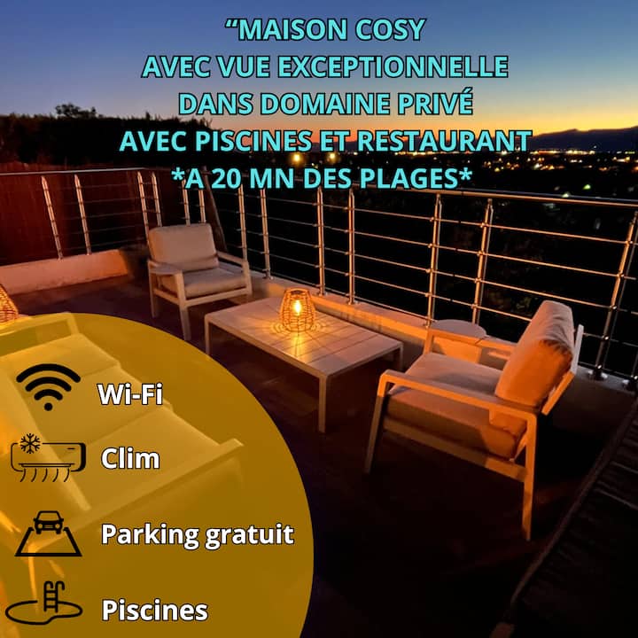 Maison -Vue Exceptionnelle-domaine Privé Piscine - Fréjus