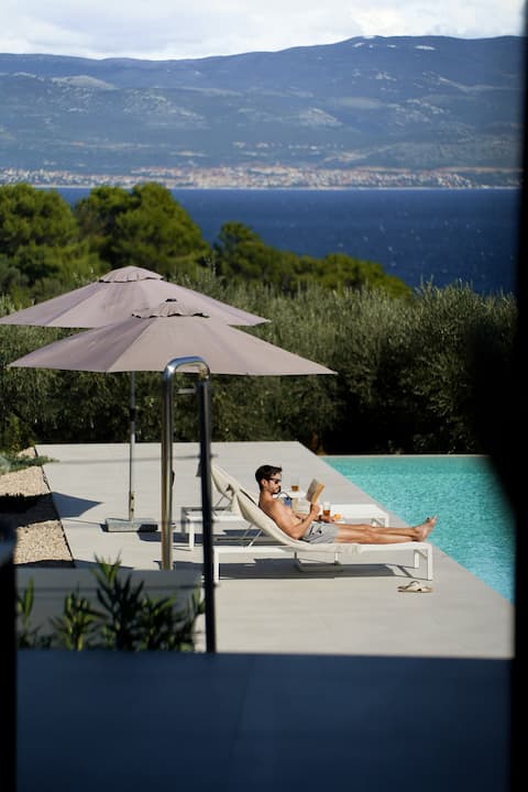 Luxury Villa by the Sea with Pool and Olive Grove