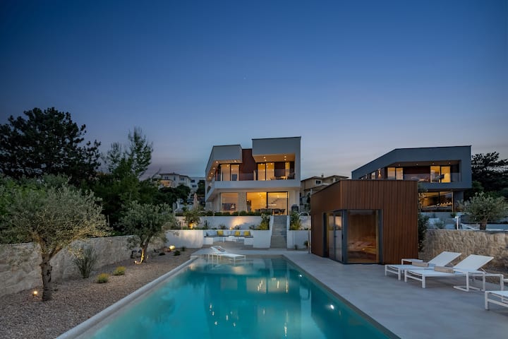 Infinity Pool Villa With Glass Sauna - Punat