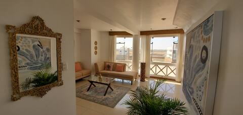Oceanfront apartment.