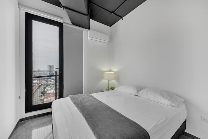 Comfortable and spacious queen size bed.