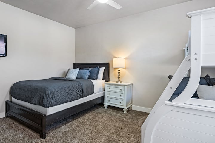 This bedroom also comes with an attached bathroom.  Smart TV with Roku to stream your favorite shows.