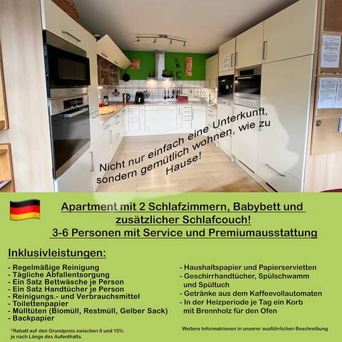 Premium apartment 3-6 persons with service