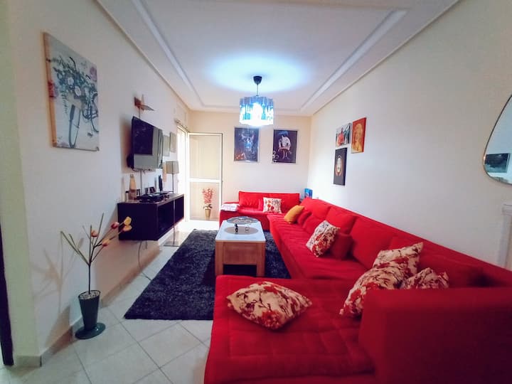 Stylish Apt_5min Plage_pool View_wifi_clim - Bouznika