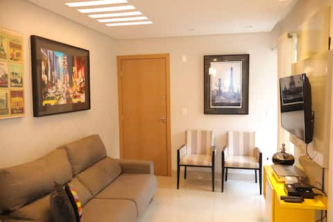 Top Airbnb: Beatles 401 | Apt. with air-conditioning and garage em Belo Horizonte