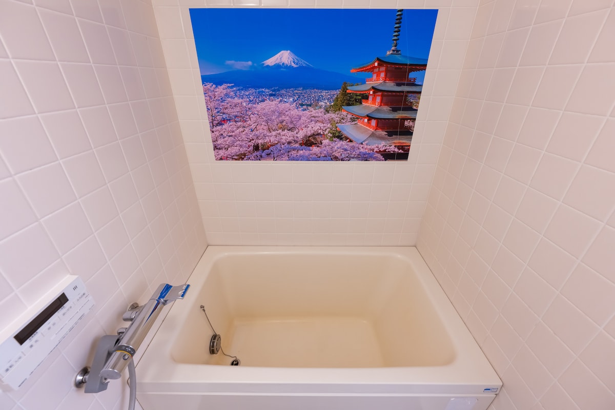 富士山の見えるバスルーム