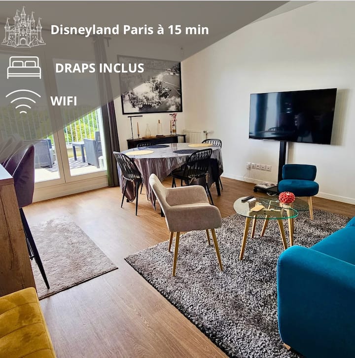 Penthouse Lumineux 20min Paris & Disney: 2 Balcons - Lognes