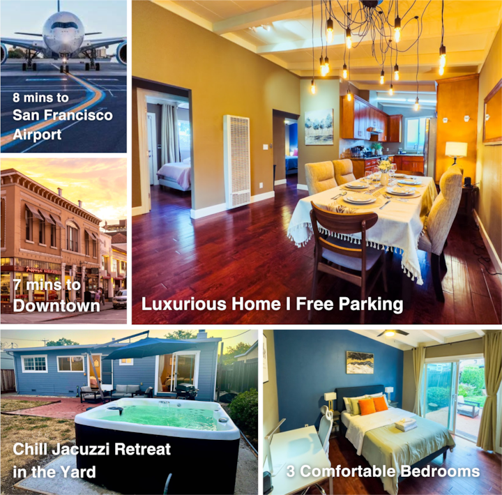 3b Ac | Ev Charging| Jacuzzi| Fence Yard| Wifi - Belmont, CA