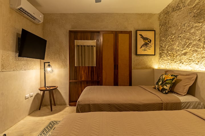 ¿Quieres guardar las sábanas para ti solo? El dormitorio con dos camas individuales puede ser la mejor opción para ti.