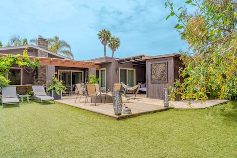 Spacious Beach Residence w Backyard Pond & Hot Tub