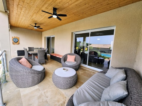 Ardèche villa with air conditioning, 4 bedrooms, private heated pool