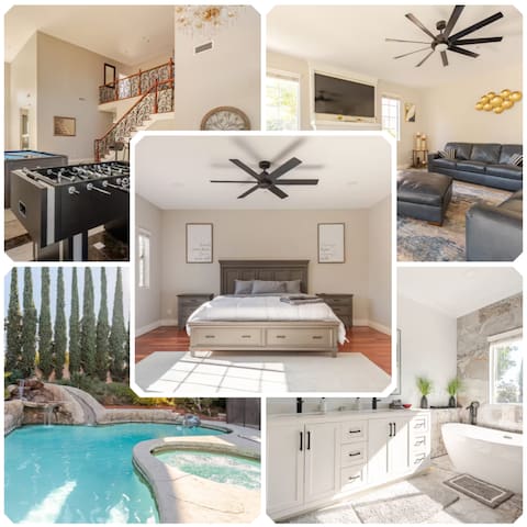 ~SoCal Serene Oasis~ 3600SF-Heated Pool Spa-Games
