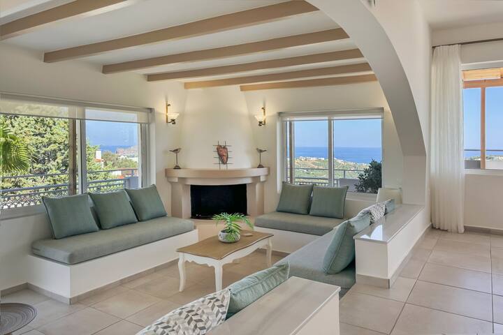 Modern-Rustic Villa in Stalos, Pool, Idyllic Views gallery image 3