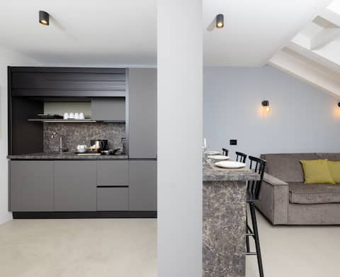 Deluxe one-bedroom apartment with kitchen