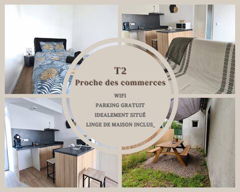 T2 near shops - 1 to 4 people -