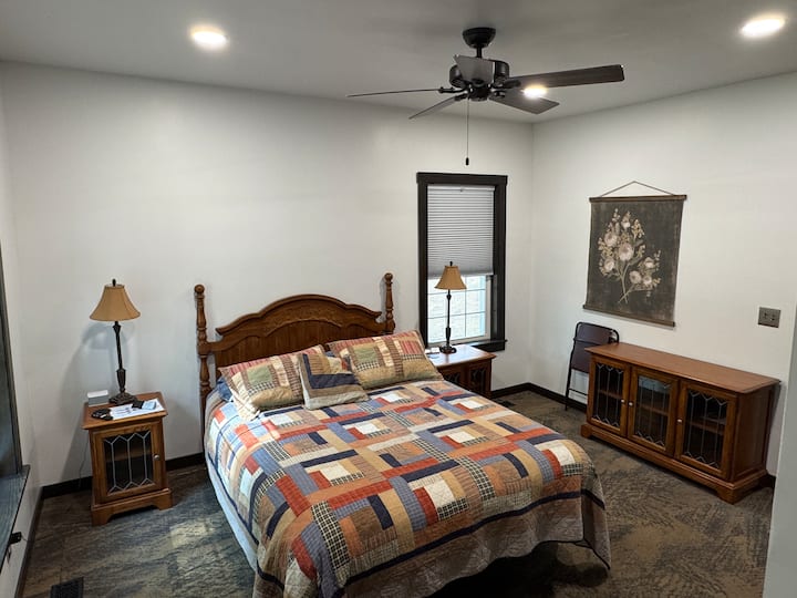 The main bedroom on the second floor has a deluxe "Sleep Number" bed.  It has dual side firmness settings for individual preferences along with individual temp controls.  It also has settings that allow the head or foot of the bed to be raised