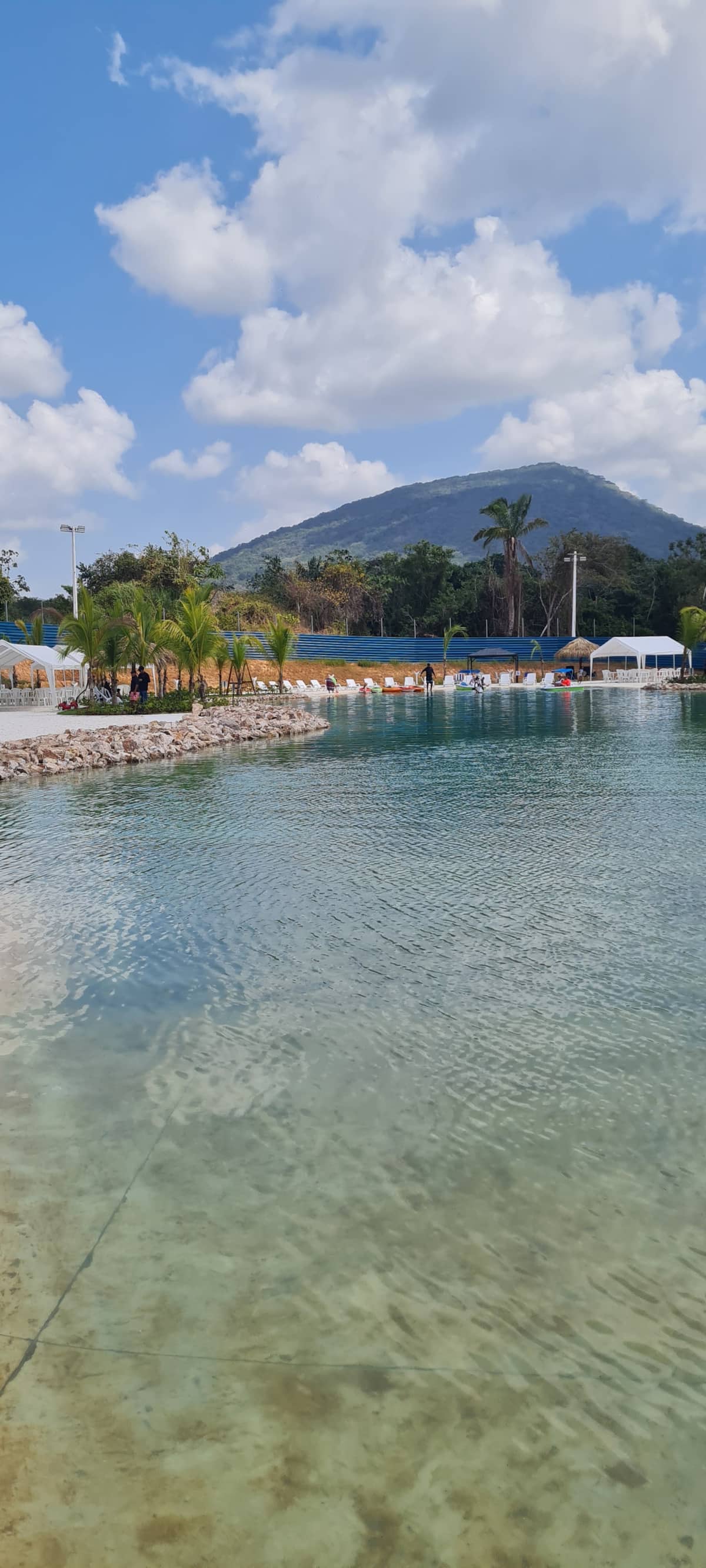 Saltwater lagoon with a view of Mount Cabra