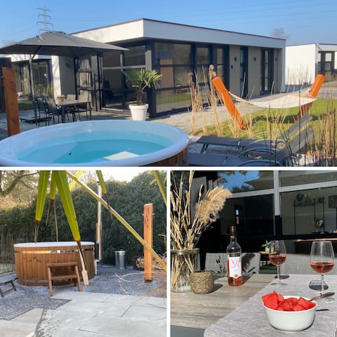 Luxury 4-person Veluwelodge with Hottub in Ermelo!