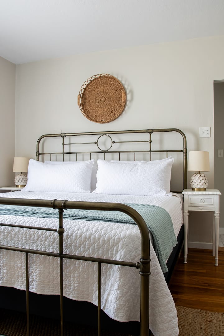 Primary Bedroom with NEW King Bed and en suite bathroom