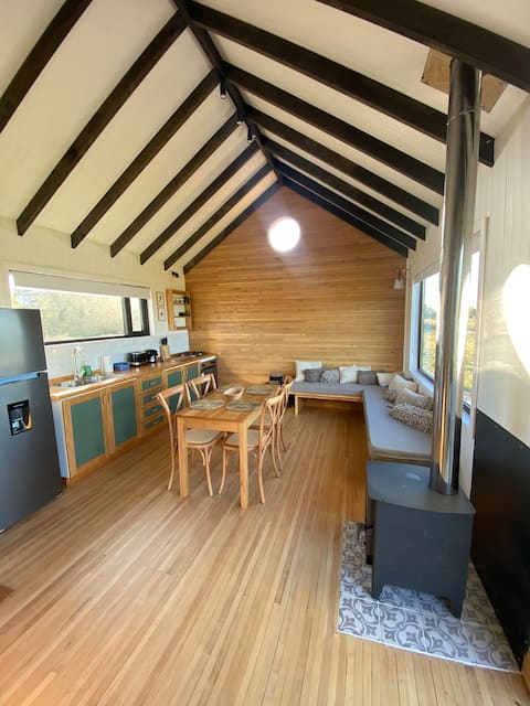 Popular Airbnb listing: Murta: beautiful Chilota cabin facing the sea in Ancud