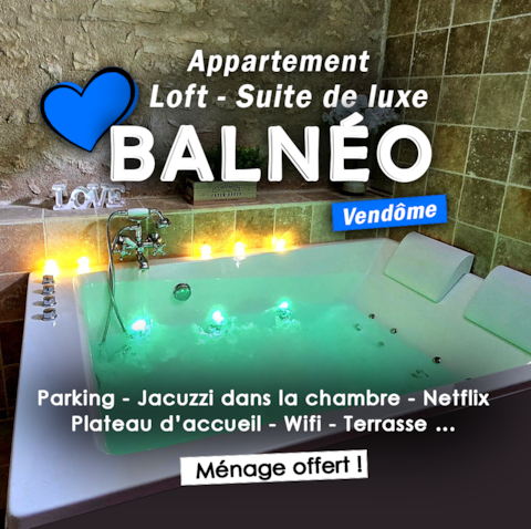 "Balnéo Vendôme" loft apartment with Jacuzzi