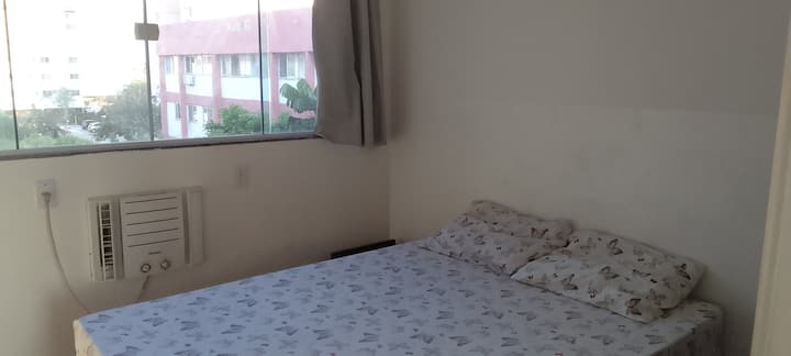 Room 1 with a double bed and air conditioning. 