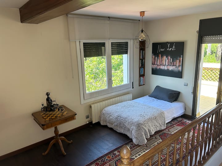 Open room with sofa bed