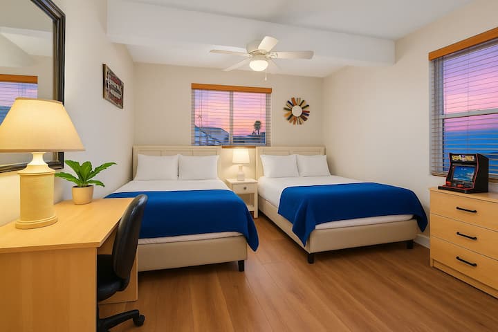 Two Full Beds with Large Closet.  Cable TV.  Desk Work Space