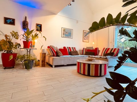 Modern Home: 2 Suites, AC, Garden & Jacuzzi