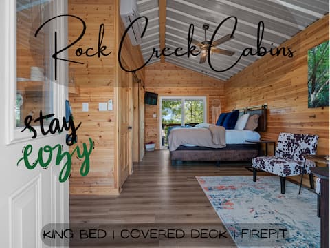 Successful Airbnb property: Couples Cabin | King Bed, Covered Porch, Firepit! in Rockwell