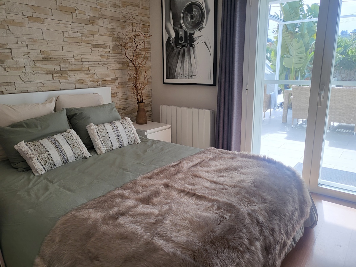 Bedroom with garden exit