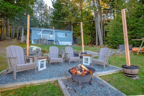 Side by Side Cabins on Lake with Beach near Acadia