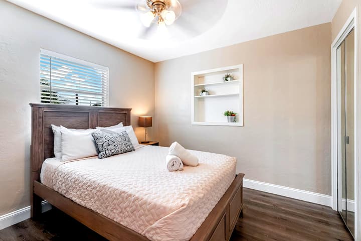 Bedroom 3 features a cozy double bed, perfect for a restful night's sleep after a day of adventure.
