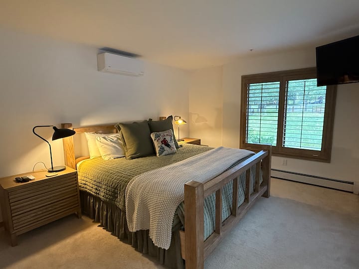 غرفة نوم الضيوف الرئيسية في الطابق السفلي