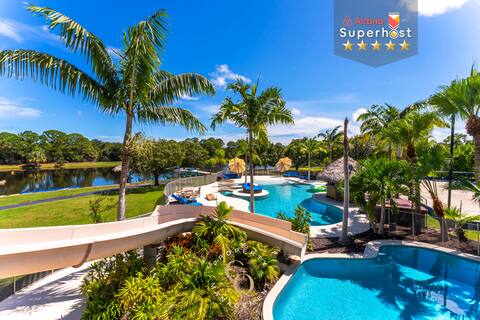 2 Home Sport Complex W/ Private Lake & Theater!