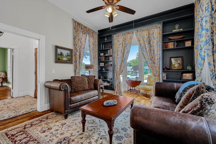 Living area facing the front porch and entry.  