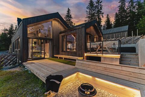 Jacuzzi & Sauna incl |2 Design cabins |Sjusjøen 17p