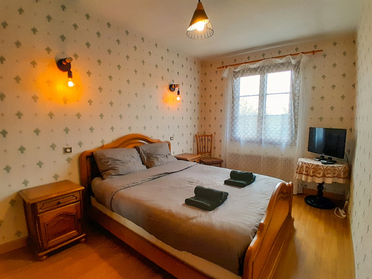 החדר הזה מקבל את פניכם עם מיטה לשני אנשים וטלוויזיה.