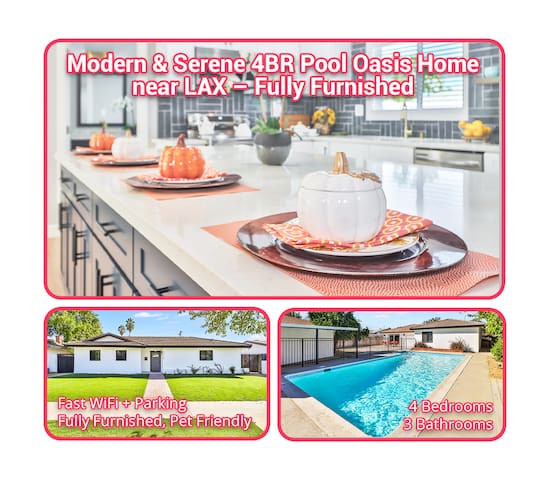 4BR 3BR Modern Pool Oasis Home Northridge LAX