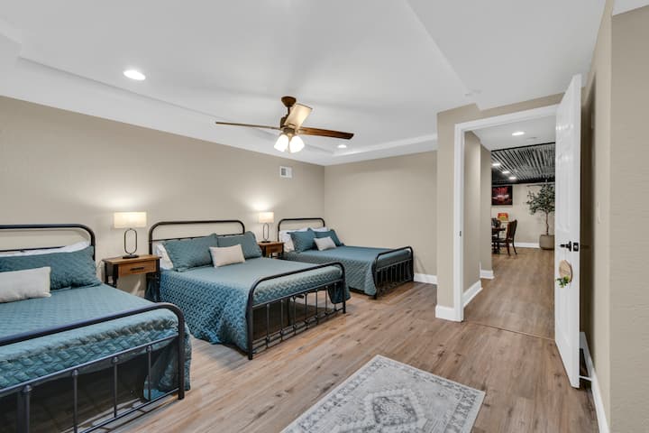 This room is located on the basement with the game room. It is perfect for kids & teenagers.  It does also have a very comfortable King size  bed too!