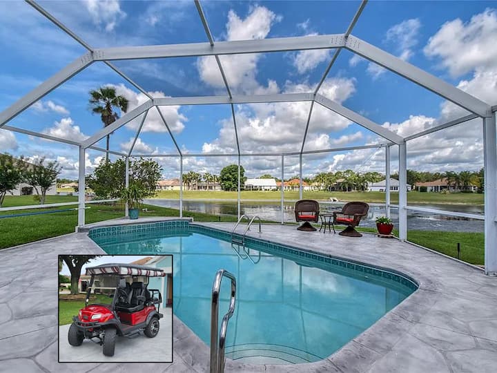 Private Pool, Lake View, & Golf Cart! 2 King Beds - Houses for Rent in ...