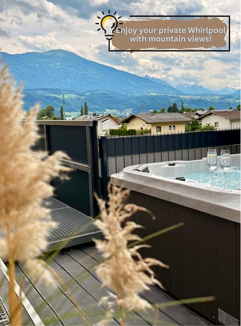 Popular Airbnb listing: Move2Stay - Garden Lodge (priv. Hot Tub) in Amras