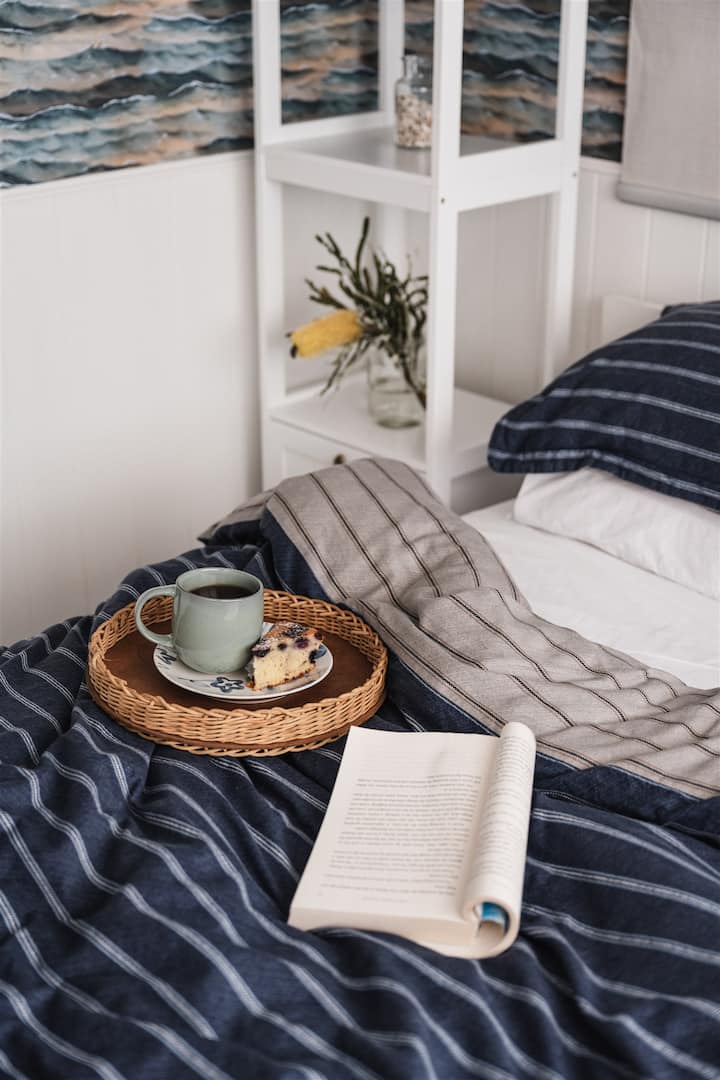 Bedroom 2 features: 
- 1 x Queen bed
- 1 x set of bunk beds (Single upper and lower bunks)