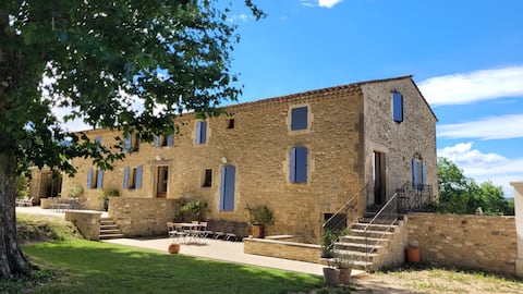 Farmhouse * * * * , heated pool, view, 10 people