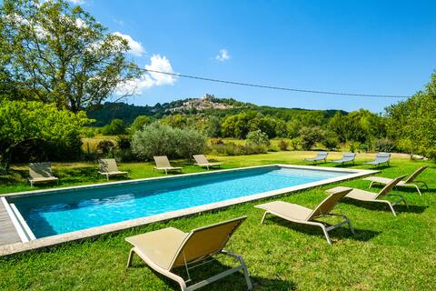 Farmhouse * * * * , heated pool, view, 10 people
