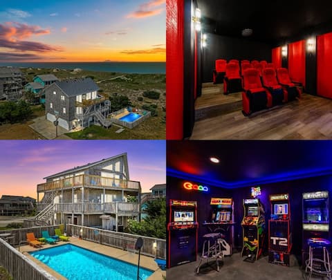 Oceanfront • Pool • Hot Tub • 9Beds • Arcade • OBX