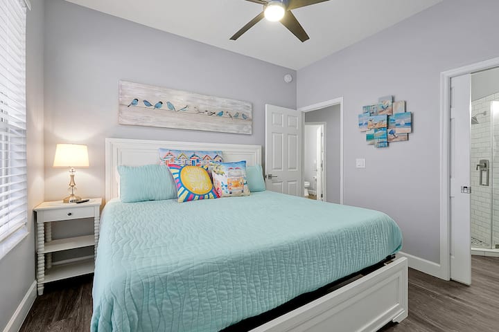 Calm and coastal, this room feels like a breath of fresh ocean air. It’s open, relaxing, and designed for restful nights and sunny mornings.