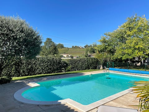 House with heated pool and vineyard views