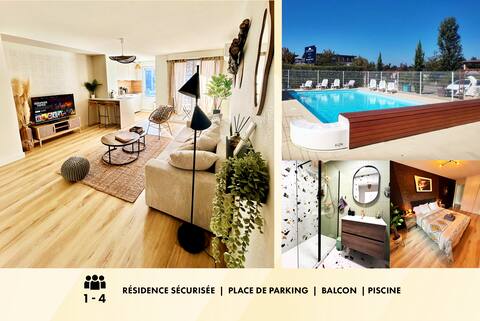 Balcony + Parking + A/C + Pool | Modern T2